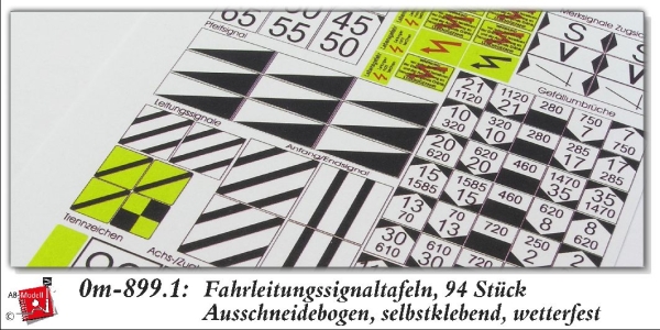 0m BS Oberleitung Fahrleitungssignaltafeln selbstklebend 94x