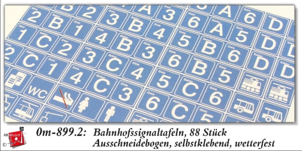 0m BS Oberleitung Bahnhofssignaltafeln selbstklebend 88x