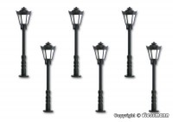 H0 Leuchten Parkleuchten Set 5+ 1, LED warmweiß, H= 5,6cm, etc............................................................................