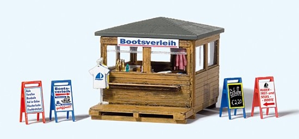 H0 Ausschmückung BS Kiosk mit Bootsverleih