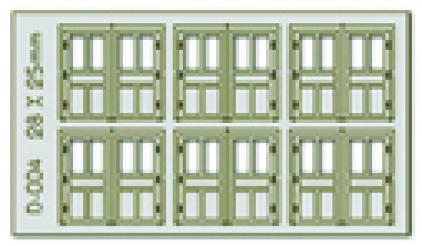 H0 Lasercut Doppelhaustür 28x 25mm 6x