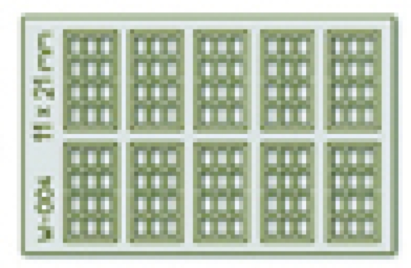 H0 Selbstbauteile Lasercut Sprossenfenster 11x 21mm Scheiben 12