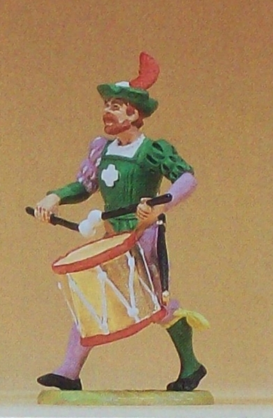 1: 25 Figur Landsknecht Trommler im Marsch