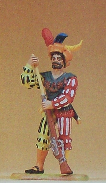 1: 25 Figur Landsknecht stehend Gewehr ladend