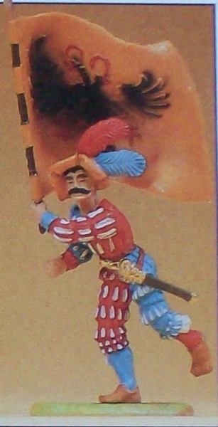 1: 25 Figur Landsknecht stürmend im Fahne