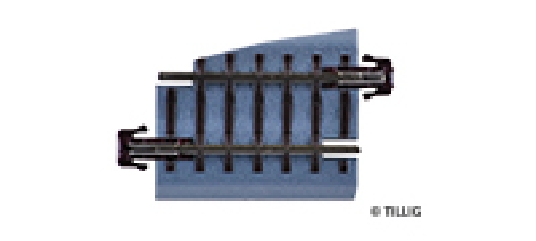 TT Bettungsgleis Weichenabzweig braun rechts, BG5 36mm