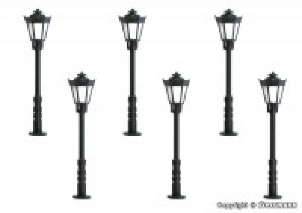 N Leuchten Parklaterne schwarz Set 6x, LED warmweiß, H= 3,3cm, etc................................................................