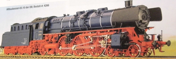 H0 D DR BS MS WM NS Dampflokomotive BR 03.10 Reko, Kohle,  Ep.III,  Radsatz RP 25,