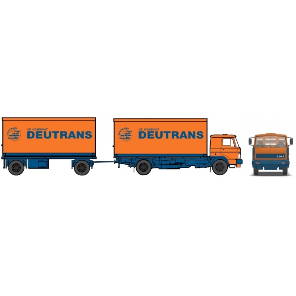 H0 LKW DDR Liaz Wechselkofferhängerzug " Deutrans "