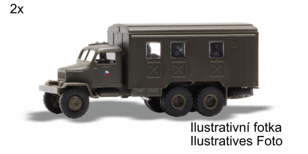 H0 CZ LKW BS Praga V3S, St.2x, 3A, Ep.IV, Koffer, KII, grün, etc...............................