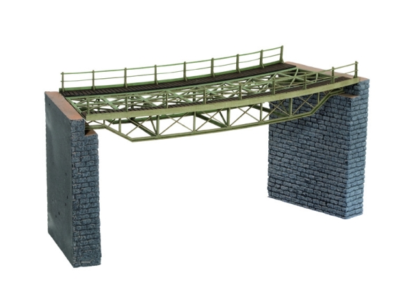 H0e/ m Geländegestaltung Stahlbrücke, Länge 13,6cm, Höhe 9,7cm, Durchfahrtshöhe 6,5cm, etc.........................