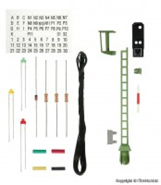 H0 Signal BS Licht Einfahrtsignal, LED 3x, Hp0, Hp1, Hp2, H= 7,9cm, etc......................................................