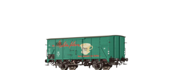 N D DB Güterwagen ged., G10, 134 108,  2A, Ep.III, L= 54,9mm, weiss, " Melitta "