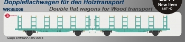 H0 NL NS Railtrans Rungenwagen Set 2x,  2A,  Ep.  , Holztransport, 4309 101 5