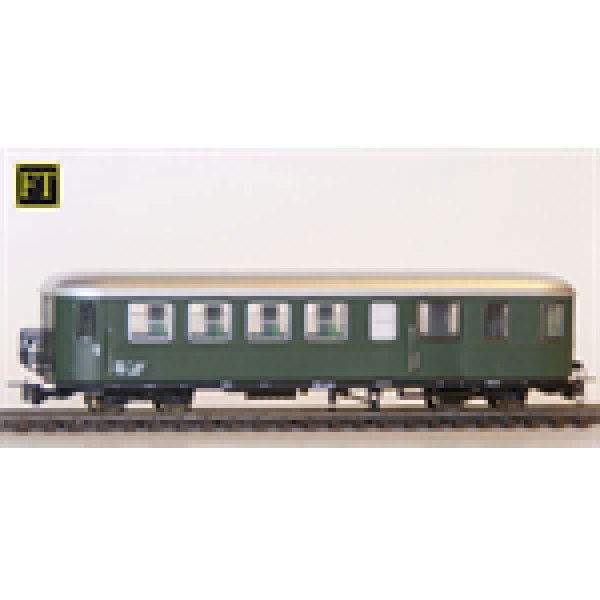 H0e Bahnfahrzeuge A Krimmler Gepäck- Sitzwagen Prinzgauerbahn Schmalspurbahn, 4A, Ep.3, grün, Halbfenster, etc..............