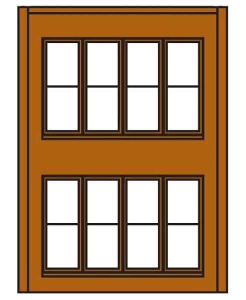 H0 Baukastensystem BS 6,82x 9,36cm Two Storey Victorian Window W