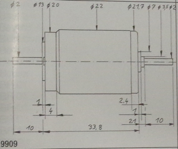 Ersatzteil Faulhaber Glockenankermotor 2233, 12V, extra gewuchtet