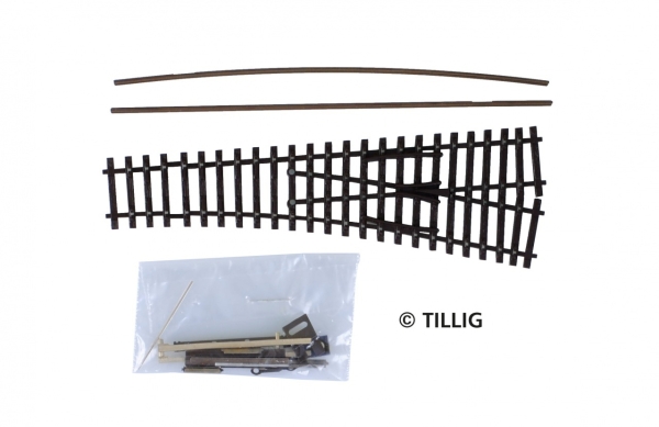 TT BS Modellgleis Weiche EW 1, rechts 15° brüniert
