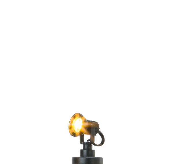 H0 Leuchte LED Schweinwerfer mit Stecksockel, H=14mm, L= 10mm, D= 6mm, Gleichspannung 12- 16V, Brawa Gleichrichter 2185