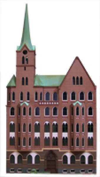 H0 Gebäude BS Kirche Gustav- Adolf Hamburg, 255x 150x 500mm, etc.................................................................