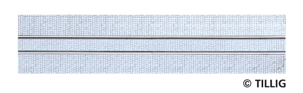 H0 Tramgleis Gleis gerade, 211,2mm, 1spur,  Pflastersteine