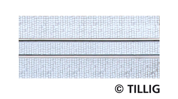 H0 Tramgleis Gleis, gerade, 105,6mm,  1spur.,  Pflastersteine