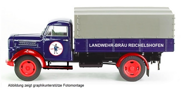 H0 D LKW Borgward Bo 2500 LKW Bierlaster Landwehr Bräu Franken, 2A,  Ep.III, etc..................
