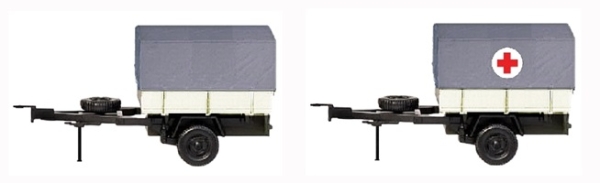 H0 Einsatzfahrzeuge D DDR DRK Hochpritsche- Plane- Set,  St.2, 2A, etc................