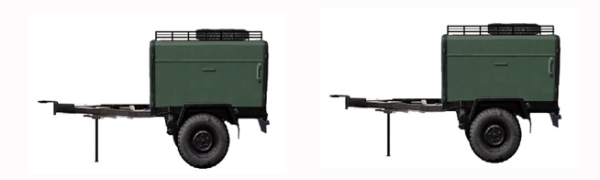 H0 mili Militärfahrzeuge D DDR NVA Kasten mit Dachträger- Set, St.2, neutral, 2A, grün, etc................