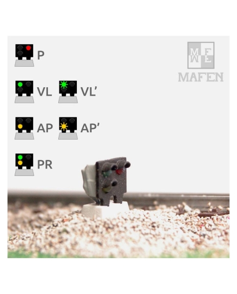 H0 E Bahnausstattung RENFE Zwerglichtsignal, LED 3, grün, gelb, rot, etc....................