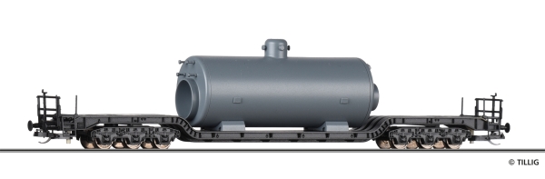 TT D DB Tiefladewagen beladen mit Dampfkessel 6A Ep.III, etc.............................................................