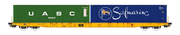 H0 PRI Containertragwagen beladen, Sggnss, 4A, Ep.VI, Clip Group  " Safman USA  "