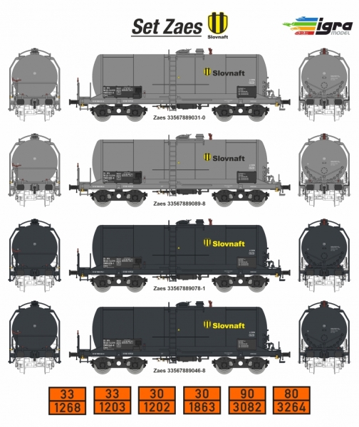 TT BS Kesselwagen mit Bühne Set 4x,  Zaes, Slovnaft, 4A, Ep.VI, etc..................................