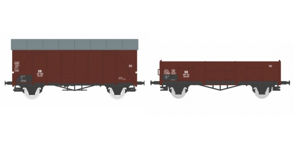 TT D DB Güterwagen Set. GM39, Ommu39,  St.2x, 2A, Ep.III, braun, etc..................................................