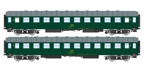 H0 CZ CSD Personenwagen Bai mit der Funkvermittlungsstelle, 4A, Ep.IV, grün, L=267mm, etc.................................