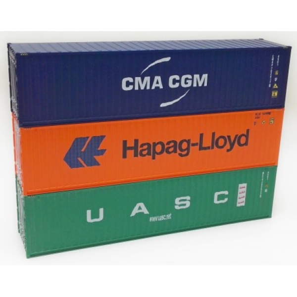 H0 Zurüstteile Container Set 5, 40, " CMA CGM, Hapag Lloyd, U A S C "