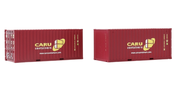 H0 Zurüstteile Container Set 2x, 20 ´, Caru- Low Cube ", Ep.VI, etc.................................................