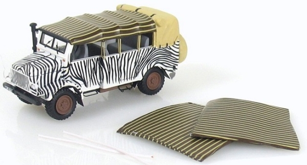 H0 D LKW Bus Borgward B 2000 Kübelwagen Zebra, 2A,  Ep.III, mit Sonnensegel, etc...................