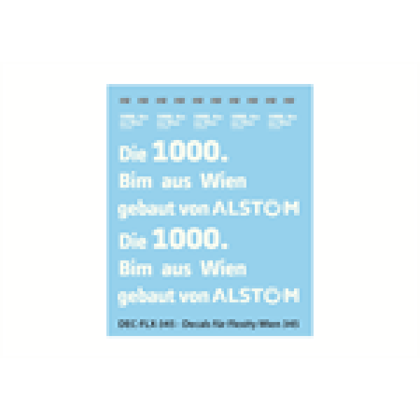 H0 Halling Decals Decals Decal- Set für Flexity Wien 345, " 1000. Bim für Wien ", etc...................