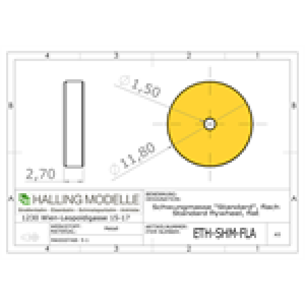 Halling Ersatzteile Schwungmasse " Standard flach ", für Achsen 1,5mm, 11,8x 2,7mm, etc.....................................