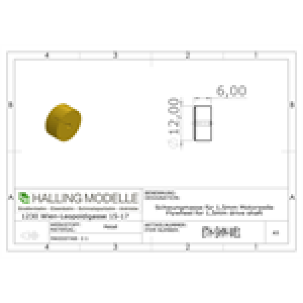 Halling Ersatzteile Schwungmasse " E ", für Achsen 1,5mm, 12x 6mm, etc................................
