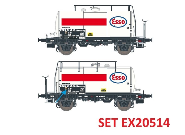 H0 D DB Kesselwagen Uerdinger Set, 2x,  2A,  Ep.IIIb ,  "ESSO  "