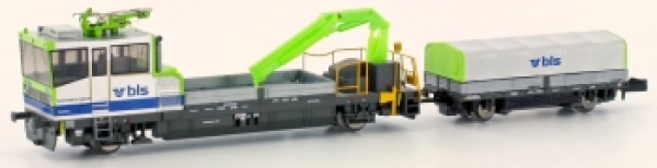 N Ch BLS Gleiskraftwagen Typ 54 mit Stromabnehmer, Hänger, 2A, Ep.VI, Prüfpanto,  farbereit