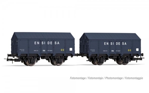H0 E RENFE Güterwagen ged., Set, 2teilig,   2A, Ep.III, " Ensidesa ", etc..............