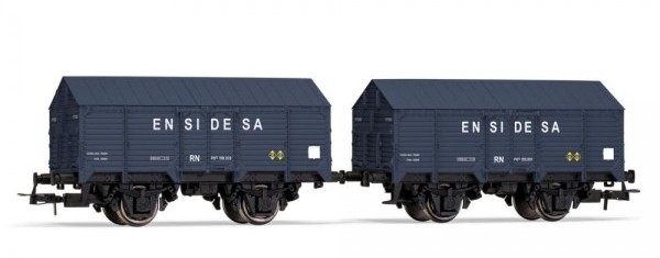 H0 E RENFE Güterwagen ged., Set, 2teilig,   2A, Ep.III, " Ensidesa ", etc..............