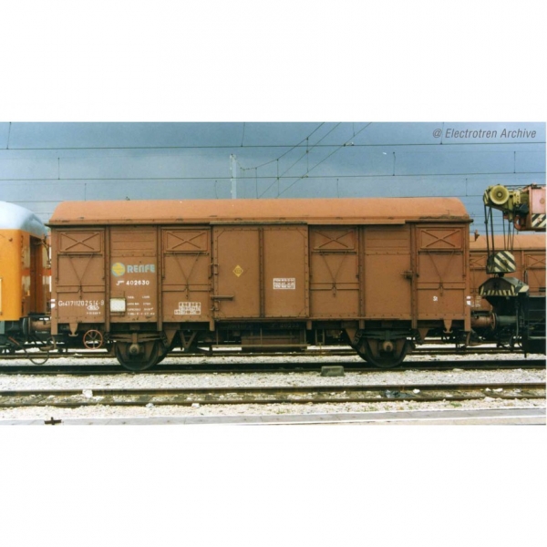 H0 E RENFE Güterwagen ged., 2A, Ep.IV, braun, Zugschlulicht LED,  etc..............