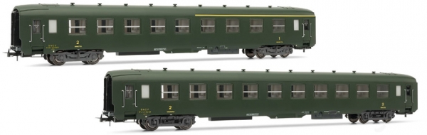 H0 F SNCF Schnellzugwagen Set, DEV AO,  2x,  4A,  Ep.III, grün