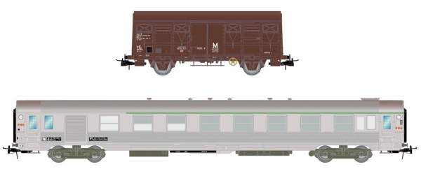 H0 F SNCF Reisezug- Güterwagen, 4A, 2A, braun, " DEV Inox , G4, Ep.IV, braun, etc....................................