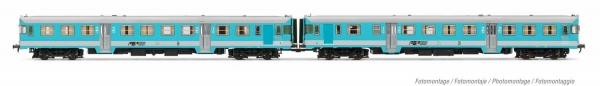 H0 I FS Dieseltriebwagen Set 2teilig, Aln 668 Serie 1000, Kl.1/ 2, 4A, Ep.IV, hellblau/ grau, etc........................... - Kopie