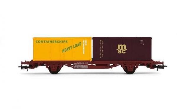 H0 I FS Containertragwagen bel., 2A, Ep.IV,  " HEYY LOAD M SC ", etc.....................